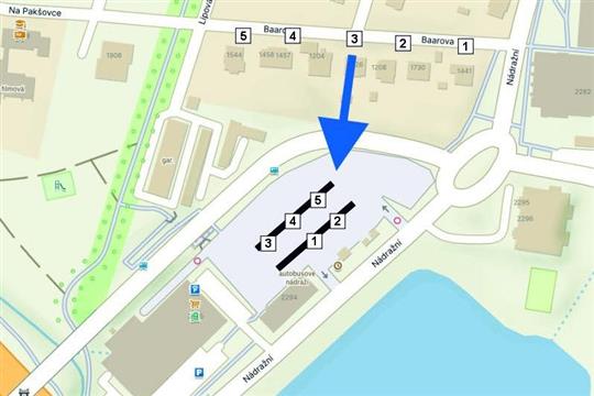 autobusové nádraží plánek