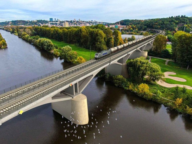 Branick most se u brzy dok druh koleje