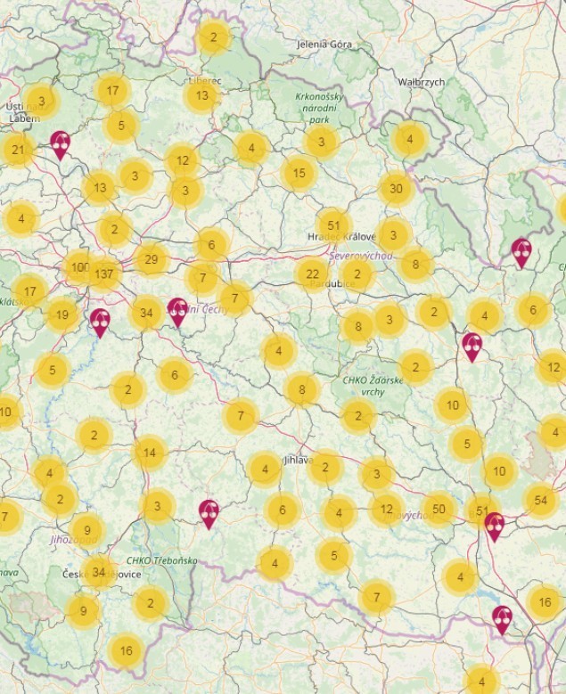 Platforma Na ovoce s interaktivní mapu 