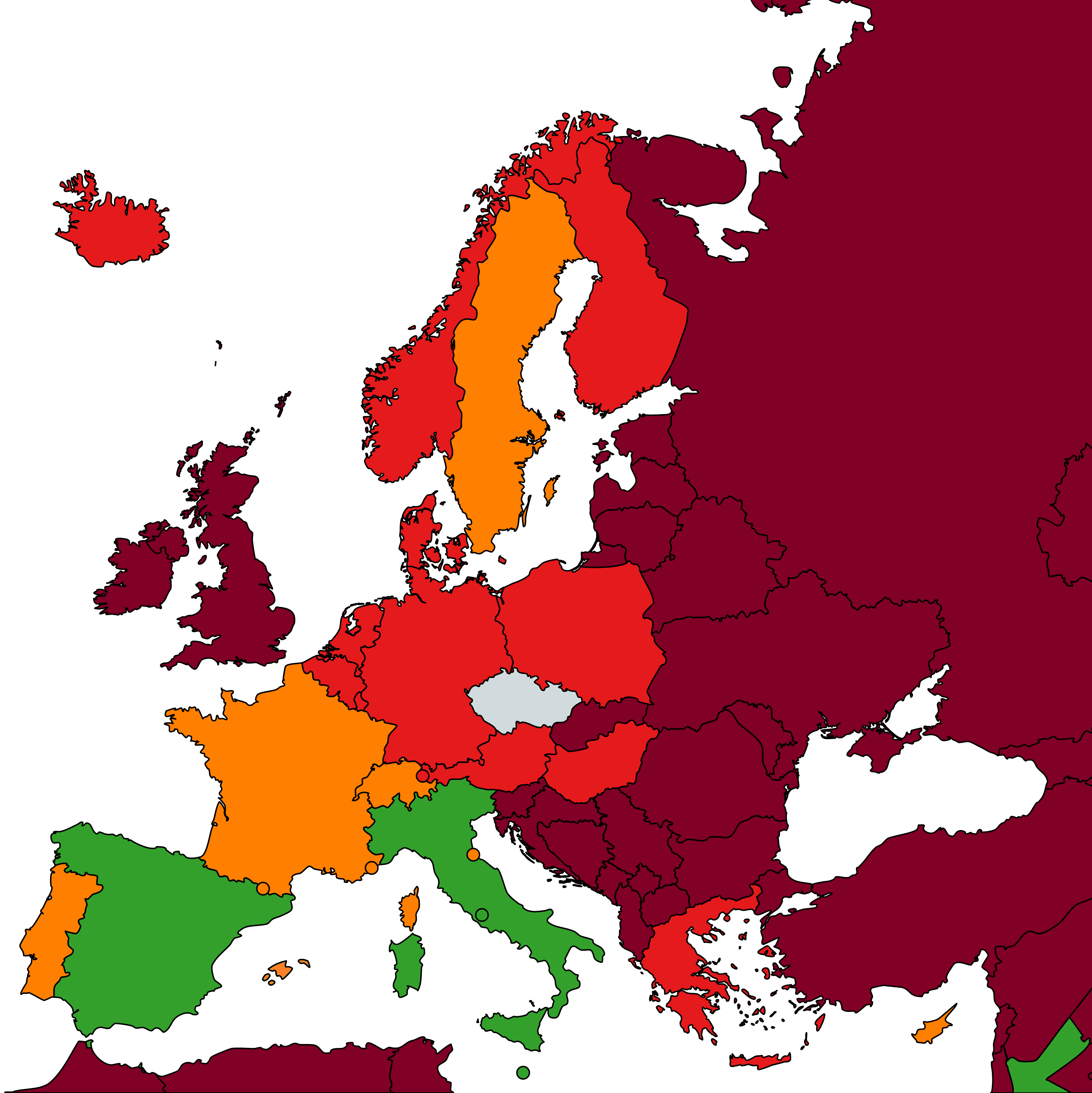 Seznam zem nebo jejich st snzkm, stednm, vysokm avelmi vysokm rizikem vskytu onemocnn covid-19 sinnost od1. 11. 2021