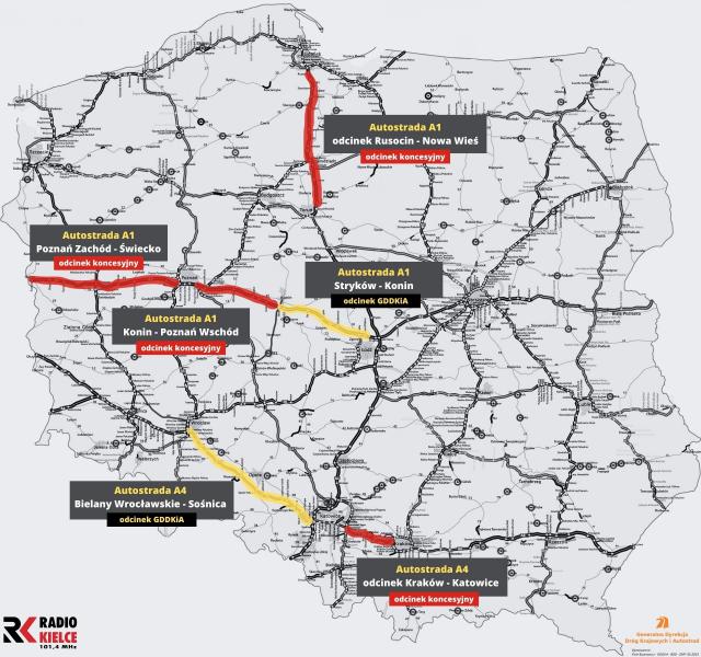 Aktuln mapa placench sek dlnic v Polsku