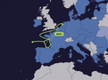 Map indicating the approximate area covered by the study in Portugal, Spain, France, Ireland, and the Netherlands.