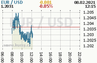 Online graf kurzu usd/eur