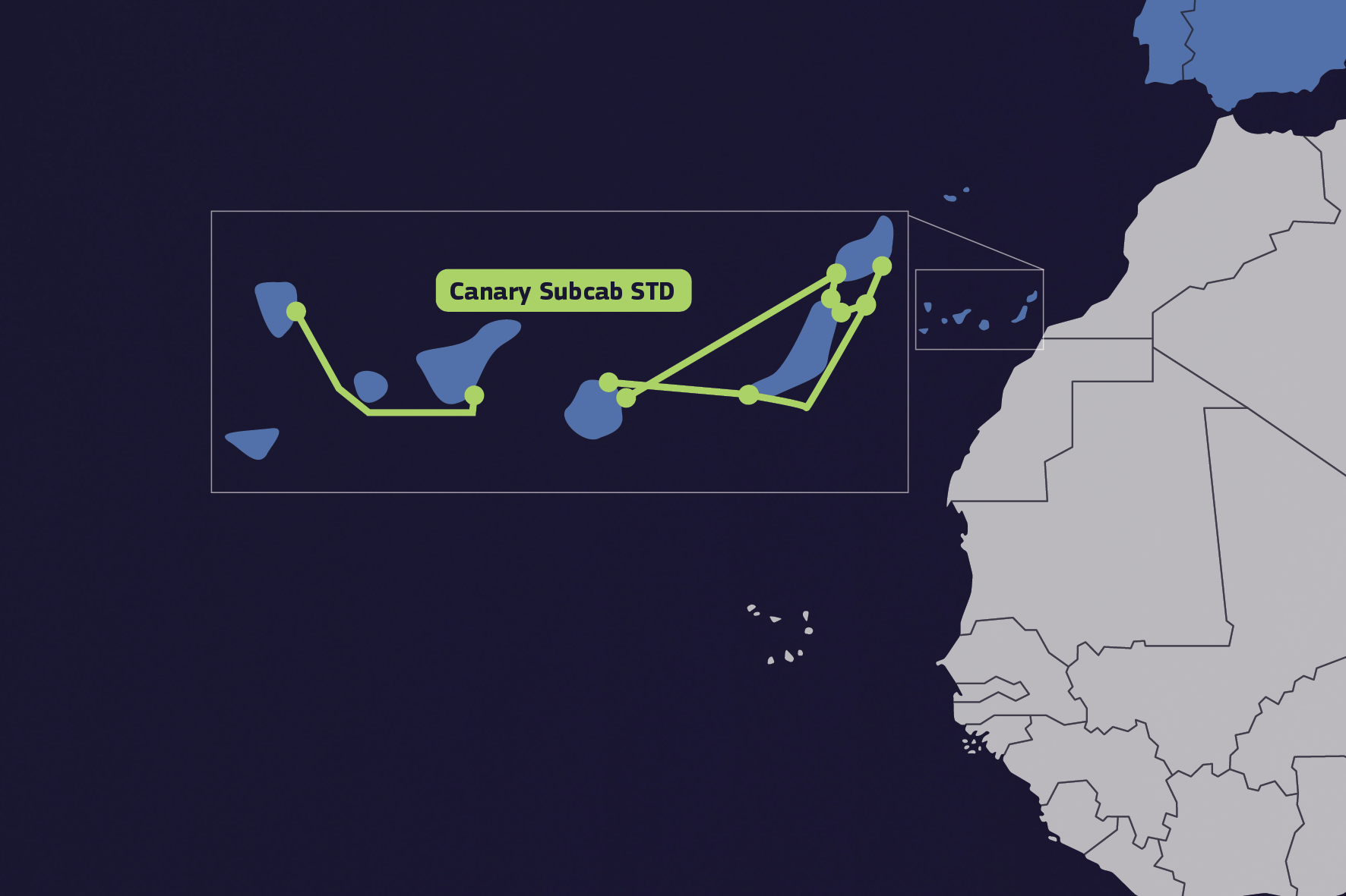 Map indicating the approximate area covered by the study in Spain's Canary Islands.