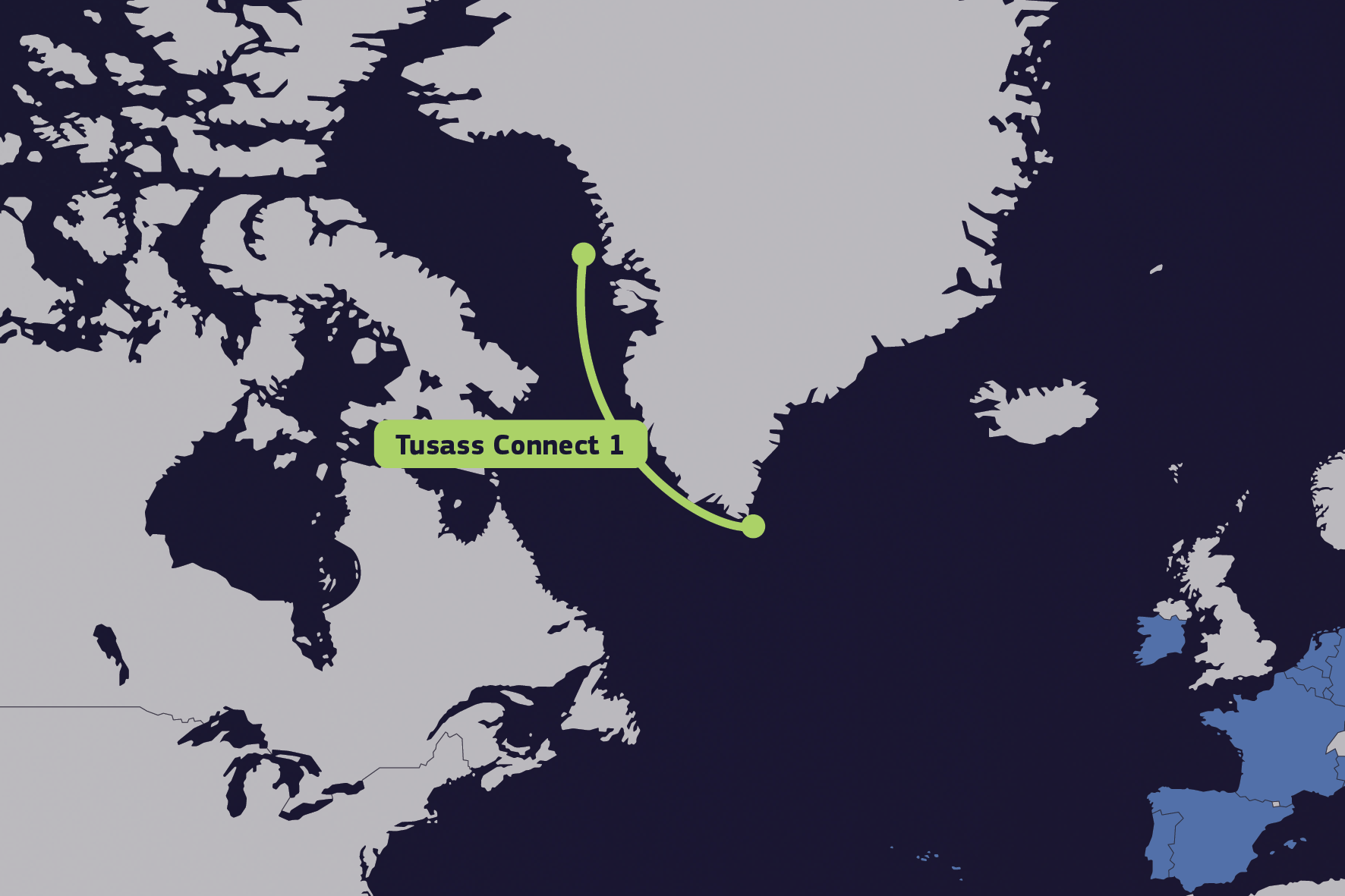 Map indicating the approximate area covered by the study in Greenland.