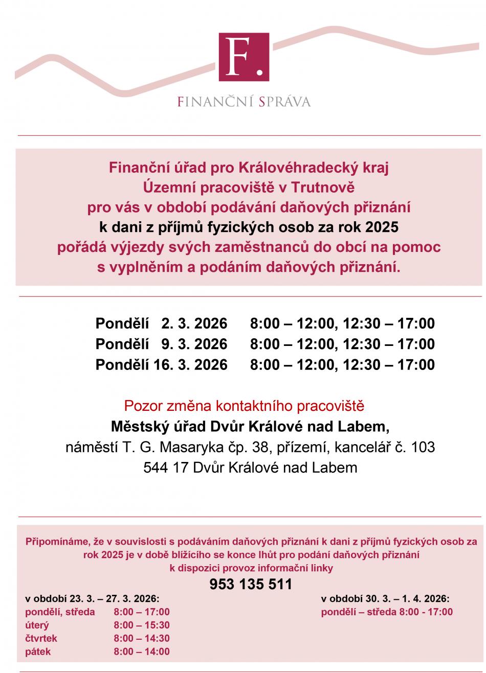 plak�t - v�jezdy F� - b�ezen 2026