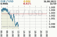 Online graf kurzu usd/eur