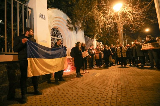 Studenti MU uspodali pochod k rusk ambasd v Brn. 