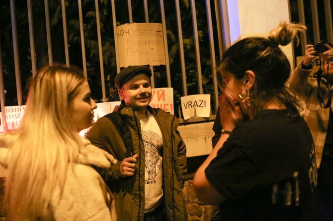 Studenti MU uspodali pochod k rusk ambasd v Brn. 