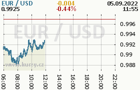 Online graf kurzu usd/eur