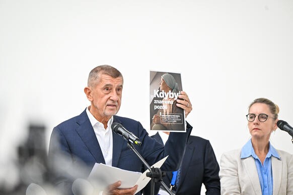 Premiér Andrej Babiš na slavnostním otevření připomněl, že boj s rakovinou patří k jeho velkým prioritám, 9. září 2026.