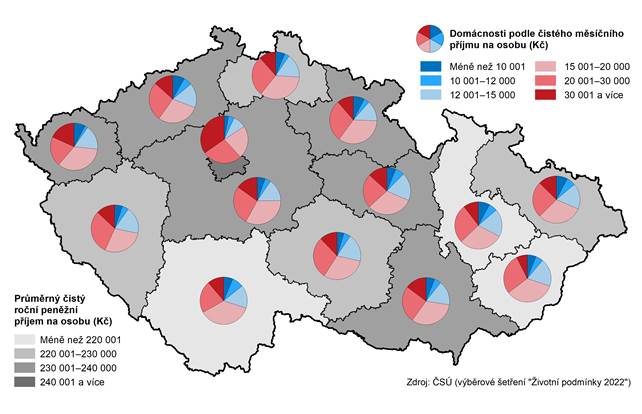 Pjmy domcnost podle kraj v roce 2021