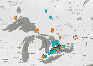 Mapa elektromobility v Ontariu dle OVIN