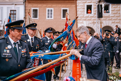 Milo Vystril na oslavch vro zaloen prvnho sboru dobrovolnch hasi v Teli.