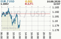 Online graf kurzu usd/eur