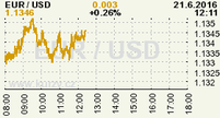 Online graf kurzu USD/EUR