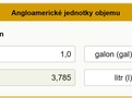 Kalkulaka Angloamerickch pevod jednotek objemu.