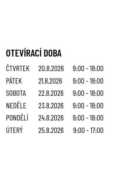 Otevírací doba Země Živitelka 2026