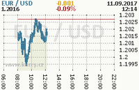 Online graf kurzu usd/eur