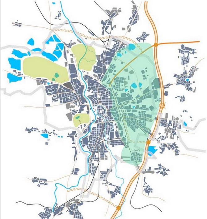 Město se doposud rozvíjelo západním směrem