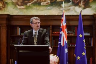 The Ambassador of the European Union Michael Pulch during his speech.