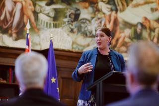 The Australian Human Rights Commissioner Lorraine Finlay during his speech.