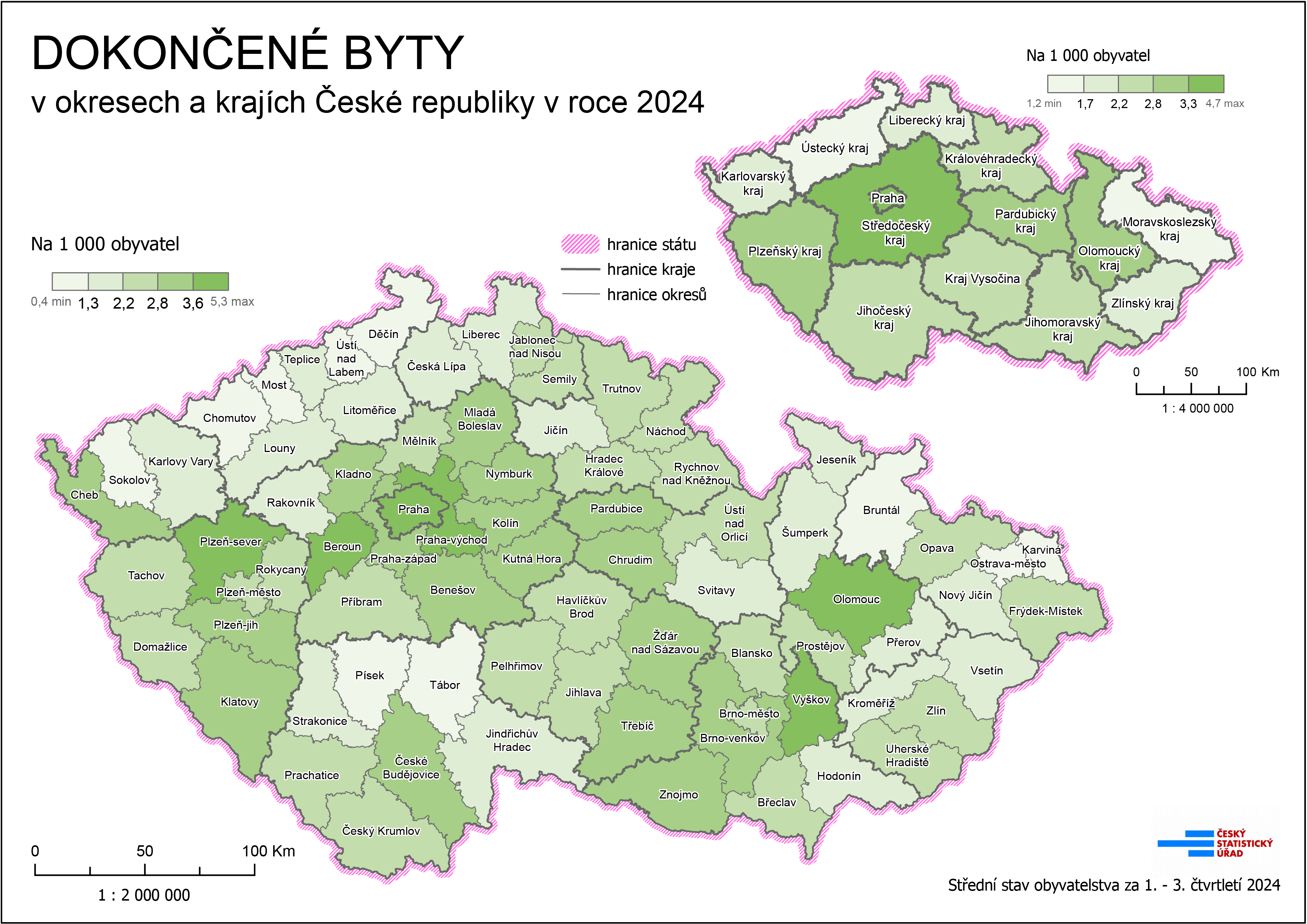 Kartogram: Dokončené byty