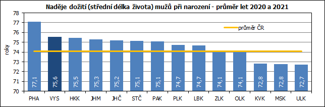 Nadje doit (stedn dlka ivota) mu pi narozen - prmr let 2020 a 2021