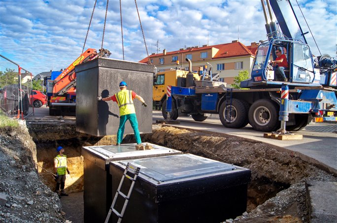 Instalace podzemnch kontejner na Slovance