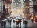 Praha a obyvatelé, deštivo