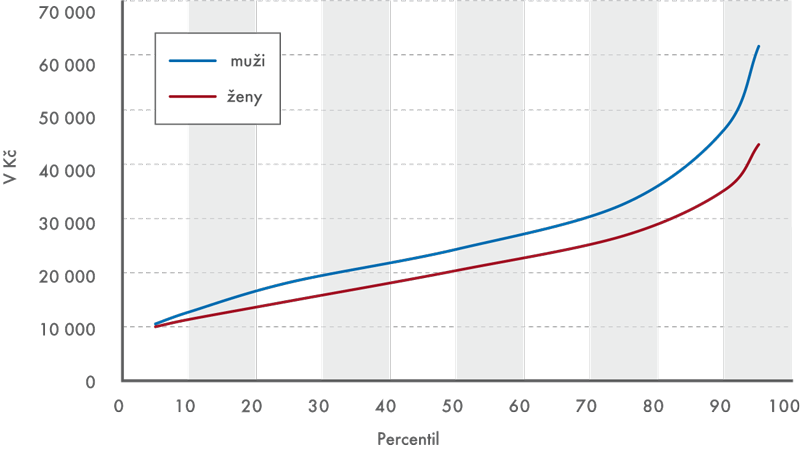 Distribuce hrub�ch mezd podle pohlav� v roce 2013