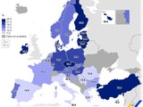 Obesity rate, 2025 (% of people aged 18 and over with body mass index 30+). Chart. See link to the full dataset below.