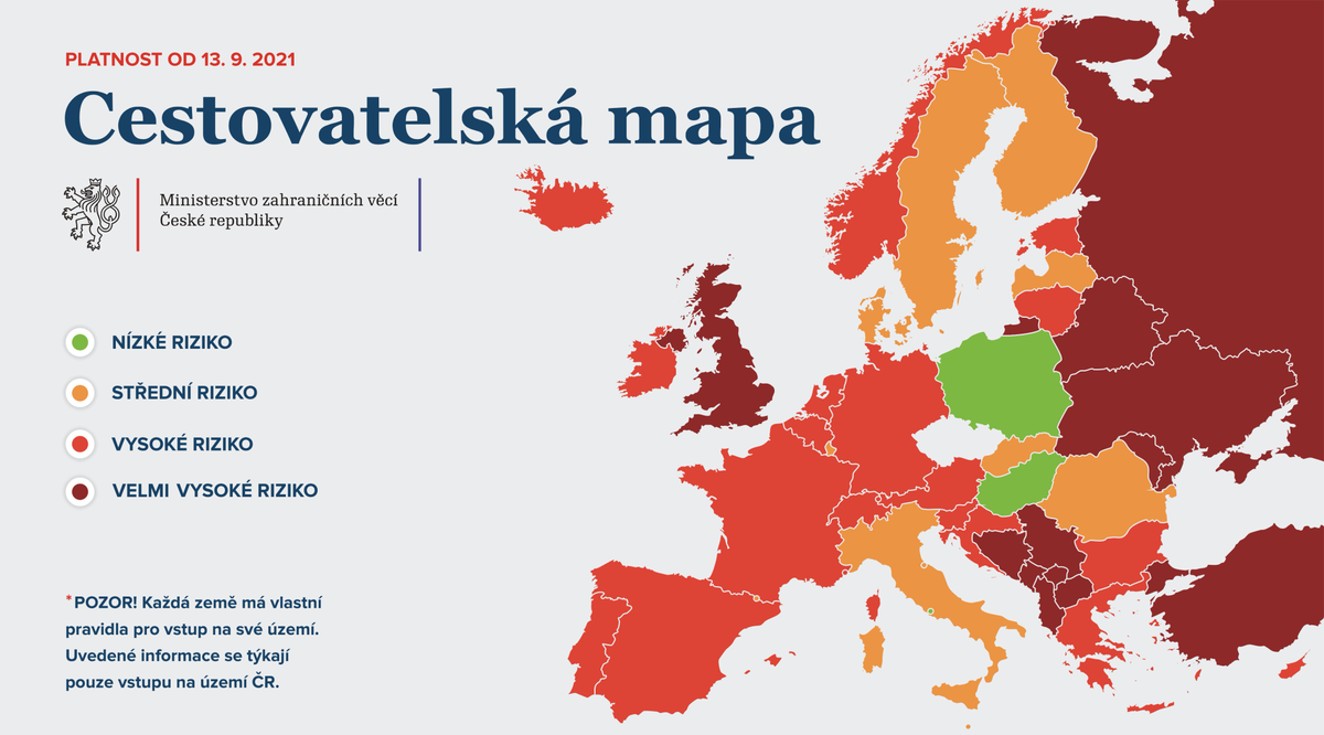 Cestovatelsk mapa od 13.9.2021