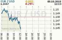 Online graf kurzu usd/eur