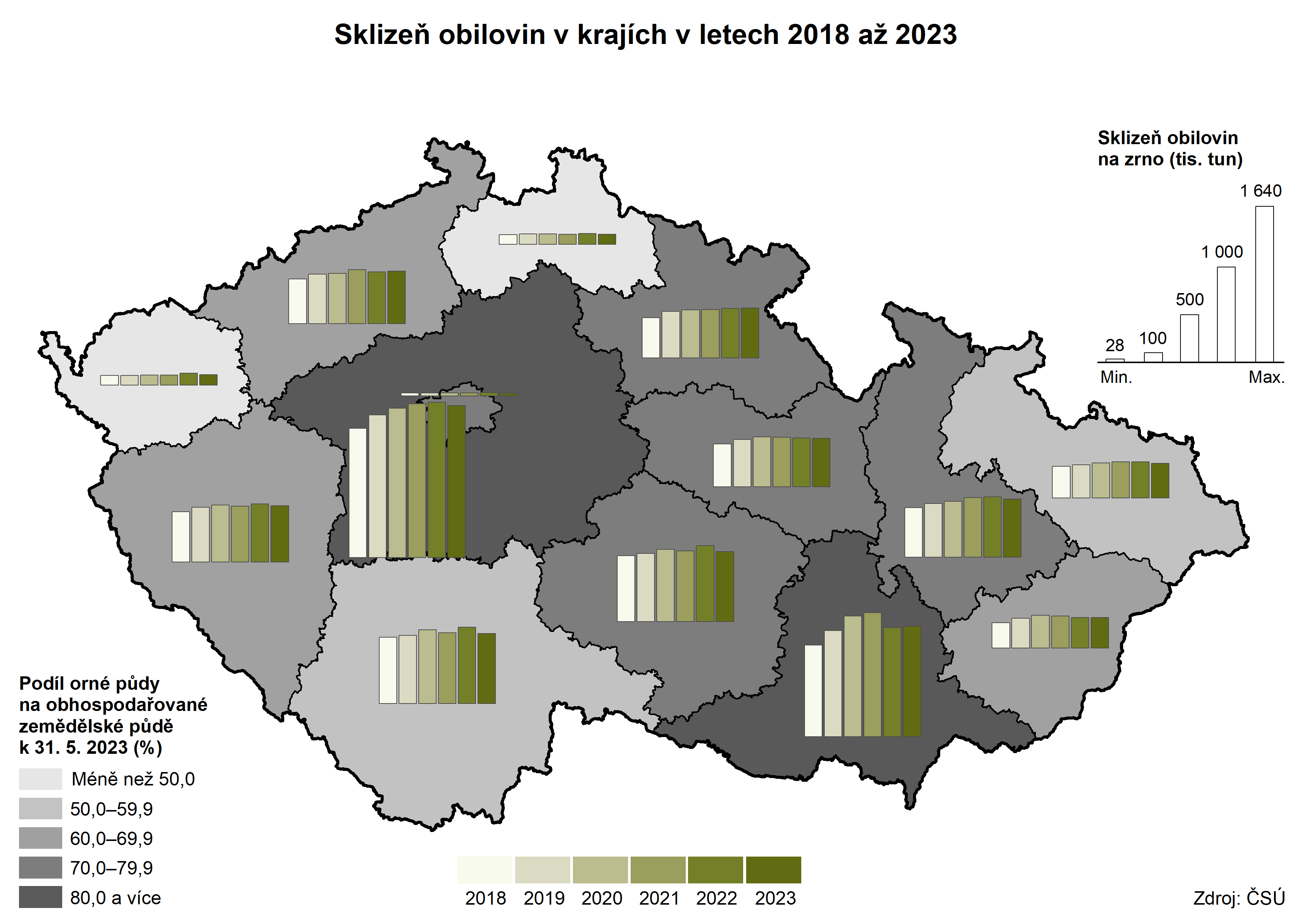 Kartogram: Sklize obilovin v krajch