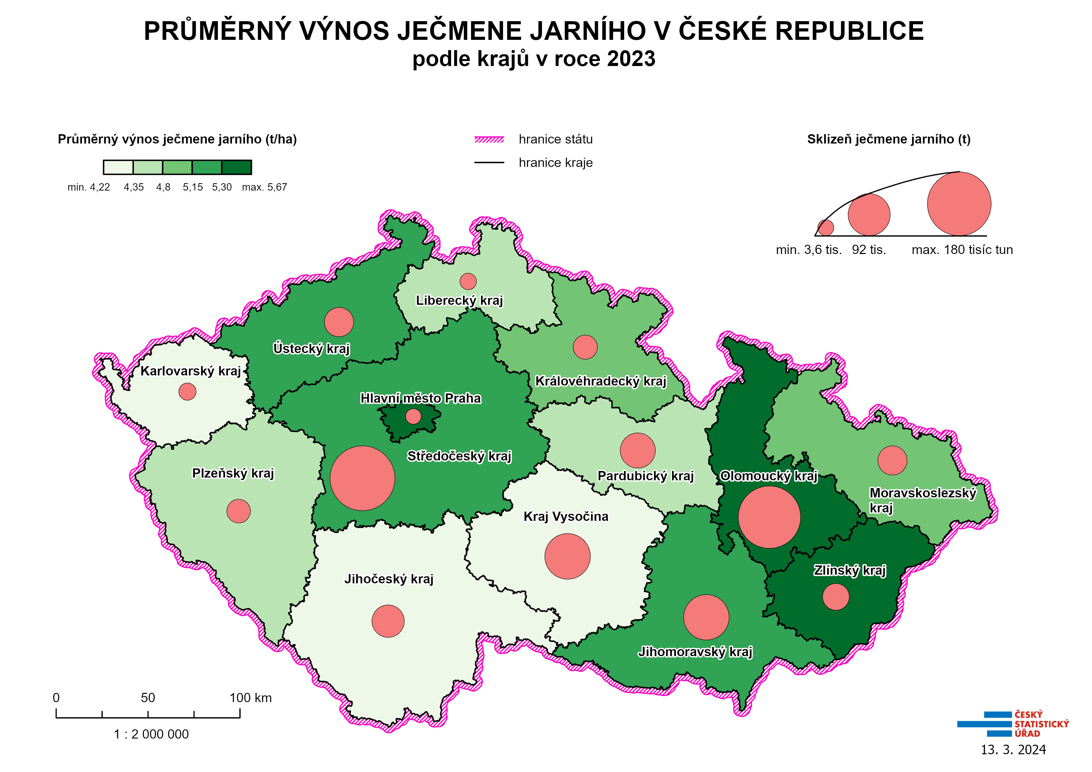 Kartogram: Prmrn vnos jemene jarnho