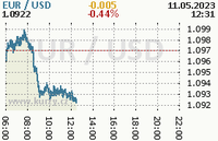 Online graf kurzu usd/eur